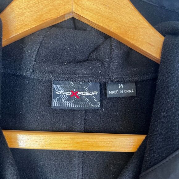 ZeroXposur Lightweight Embroidered Detail Black Hooded Soft Shell Jacket Size MD - Picture 9 of 12
